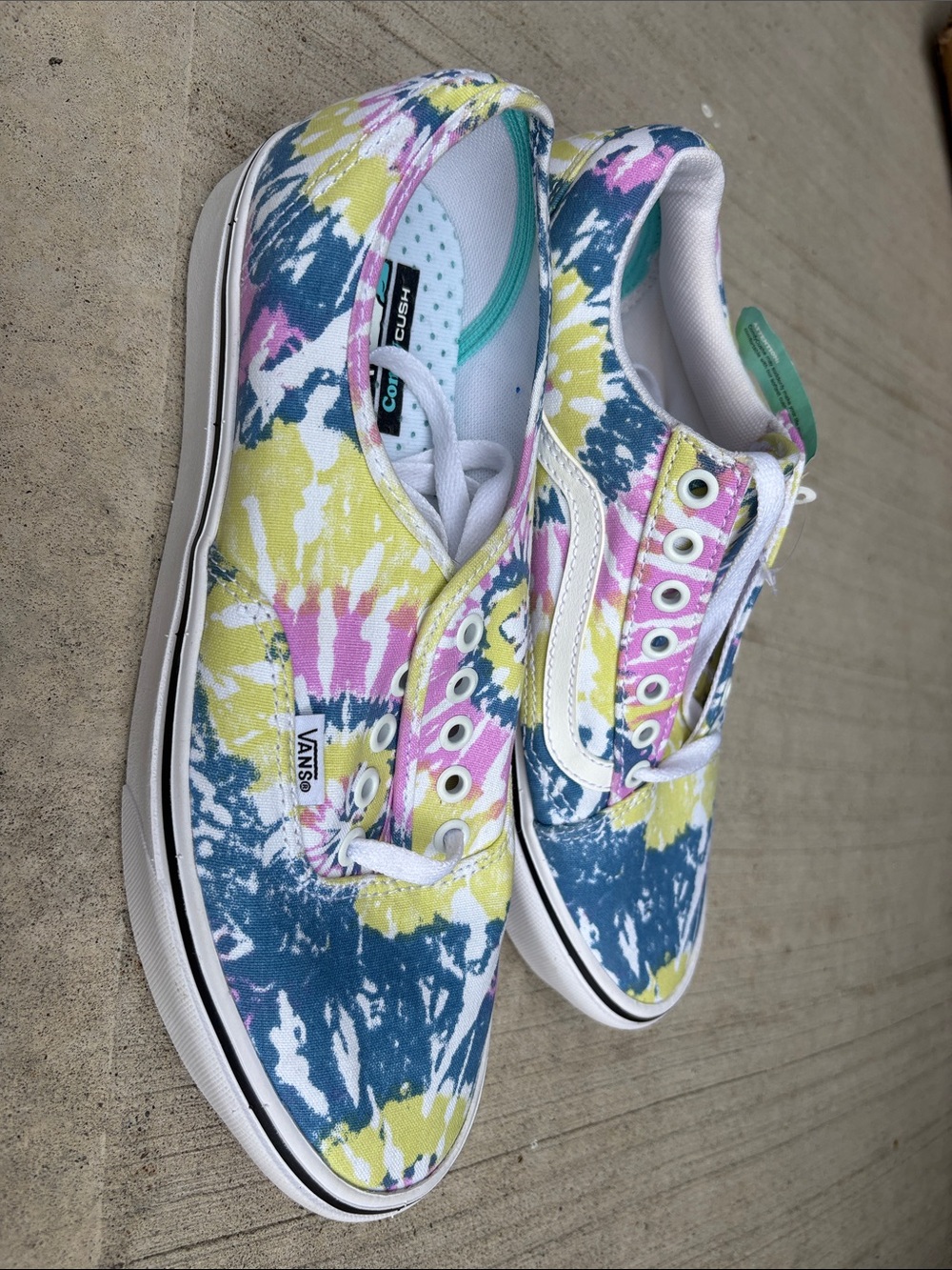 Vans Tie-Dye Canvas Sneakers in Yellow, Pink & Blue